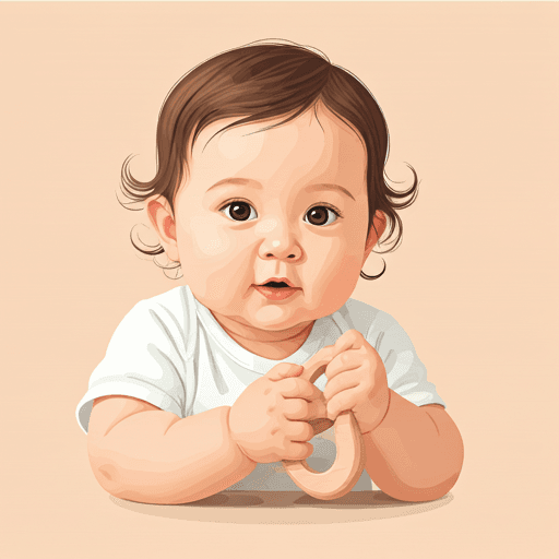 Baby with teething ring